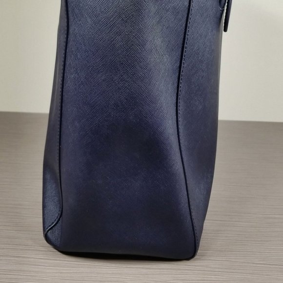 Tory Burch York Buckle Tote, Navy Saffiano Leather - Picture 7 of 14